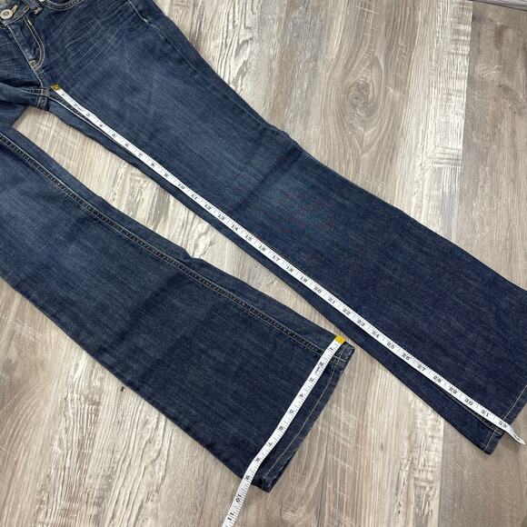 Karmel Alden 26 Jeans Low Rise Flare Flap Pocket Blue Denim Vintage 3kas8169 - Picture 5 of 12